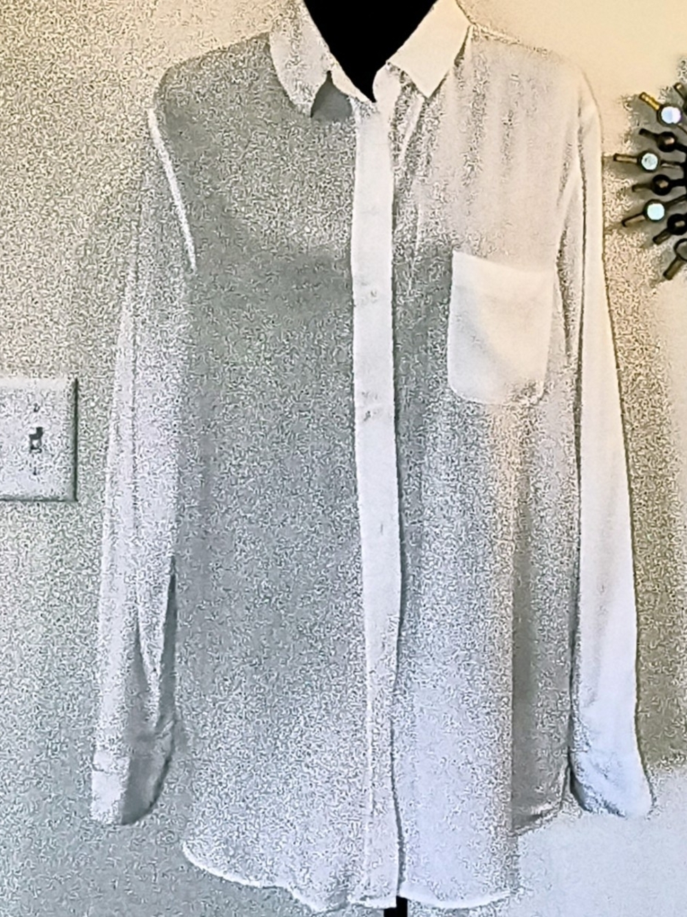 Banana Republic White Shirt with Black Label Size XL